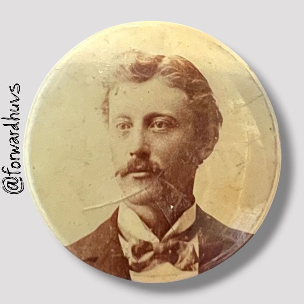 Antique Sepia Portrait Button J.A. Mcallister / Pinlock Button Co. Chicagone View 6